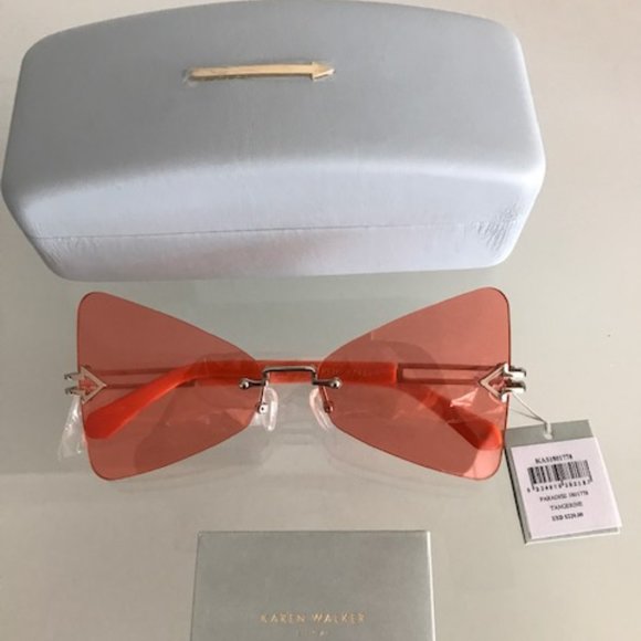 Karen Walker Accessories - KAREN WALKER Paradise Orange Triangular Sunglasses